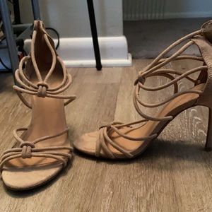Strappy nude heels